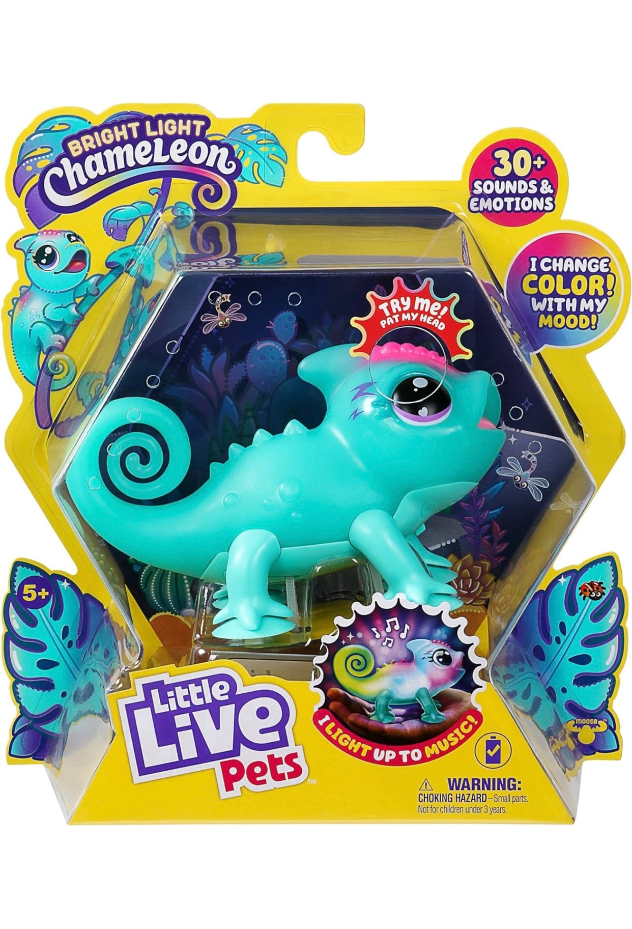 Little Live Pets Camaleón - Juguete interactivo que cambia de color con más de 30 sonidos y emociones