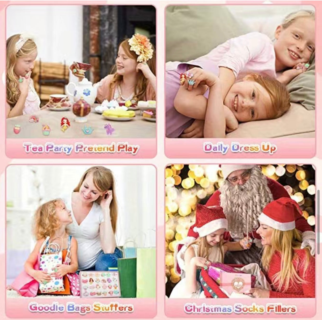 Set de Anillos ajustables para niñas