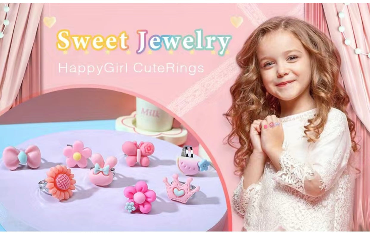 Set de Anillos ajustables para niñas