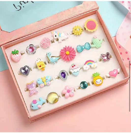Set de Anillos ajustables para niñas