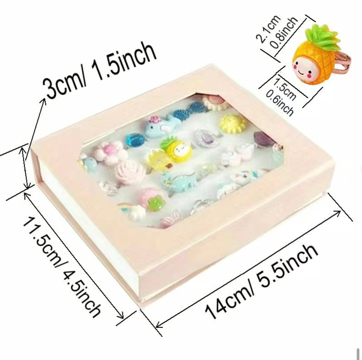Set de Anillos ajustables para niñas