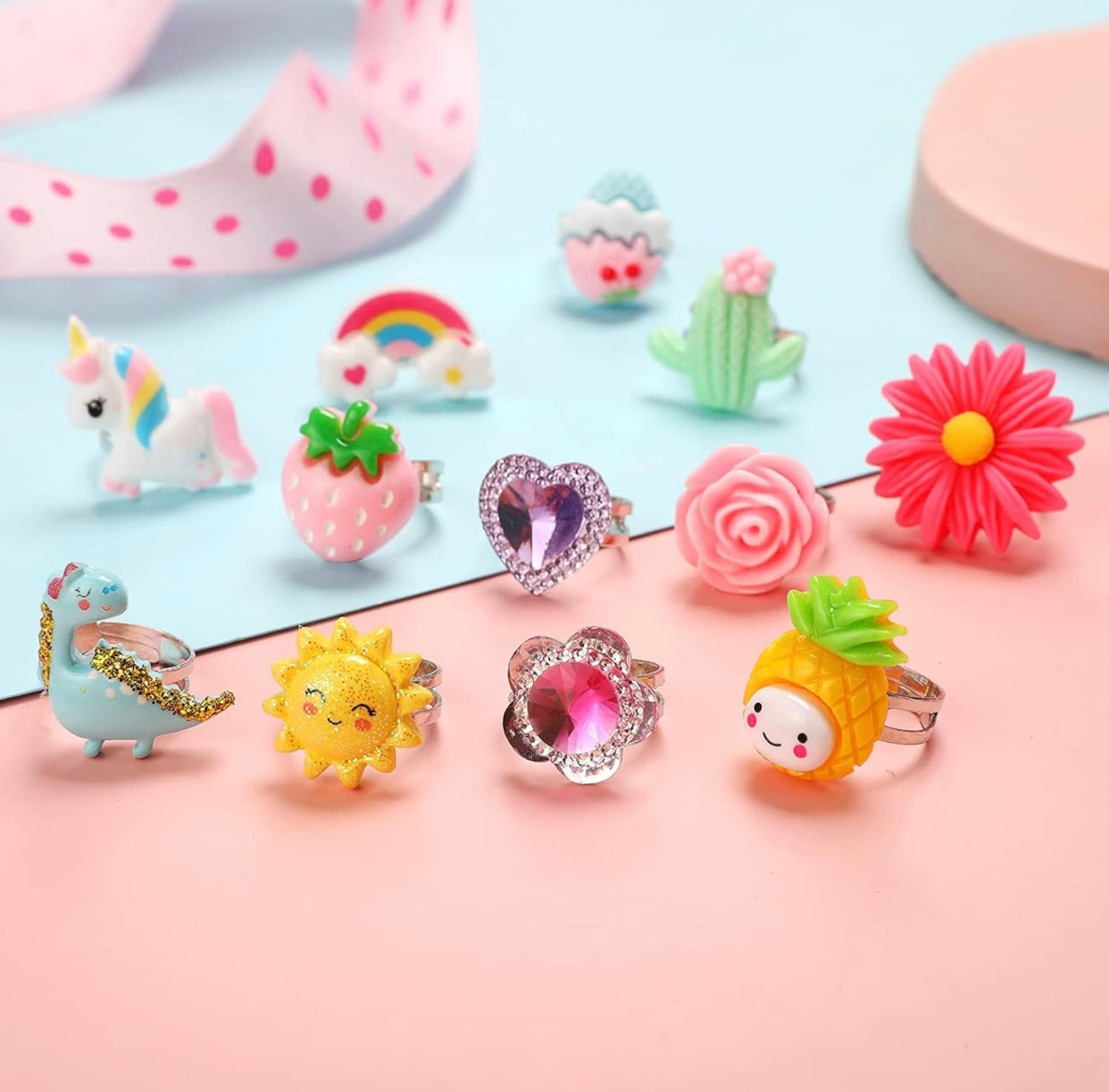 Set de Anillos ajustables para niñas